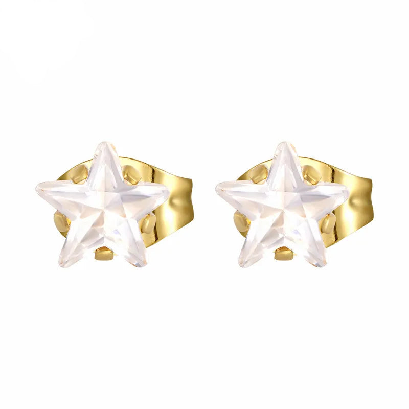 Gold Star Earrings Set