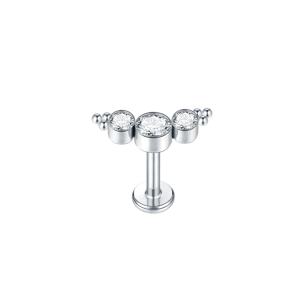 Titanium Crystal Ear Studs