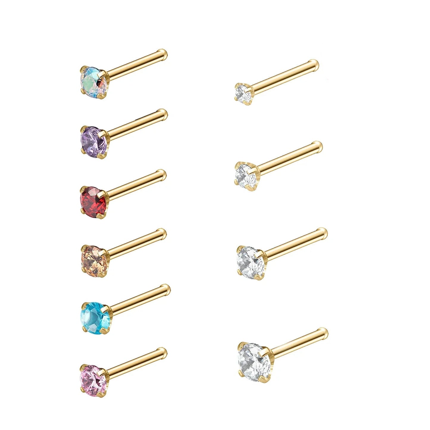 Crystal Nose Stud Set