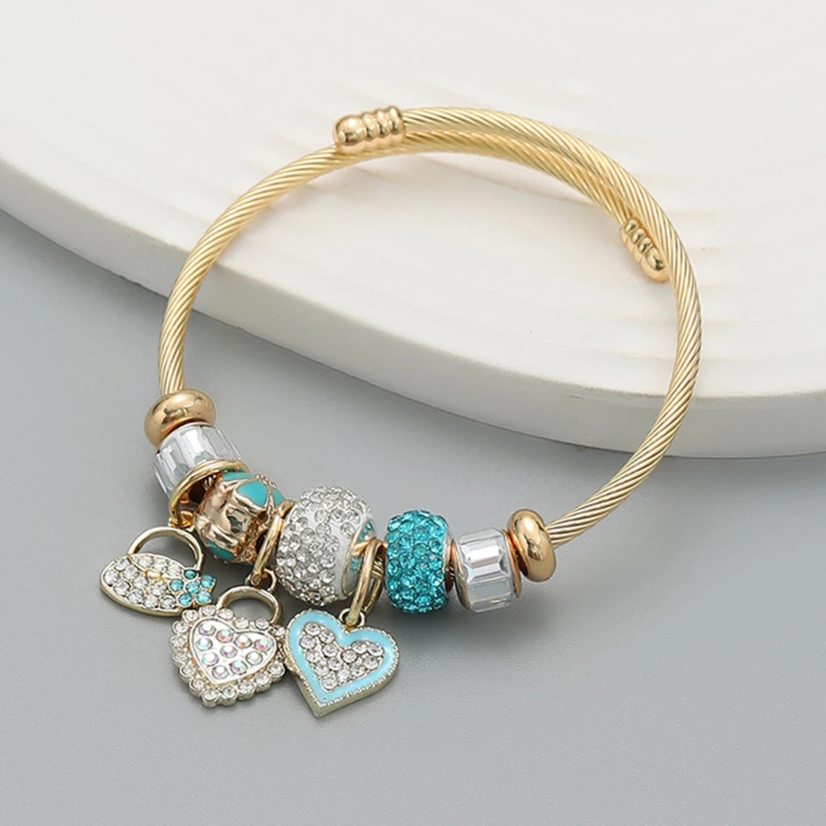 Stainless Steel Panjiadora Beaded Love Bracelet
