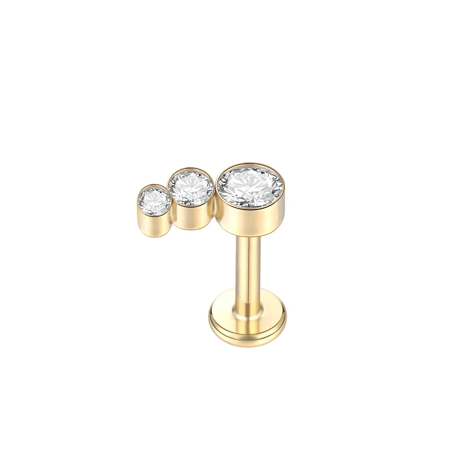 Titanium Crystal Ear Studs