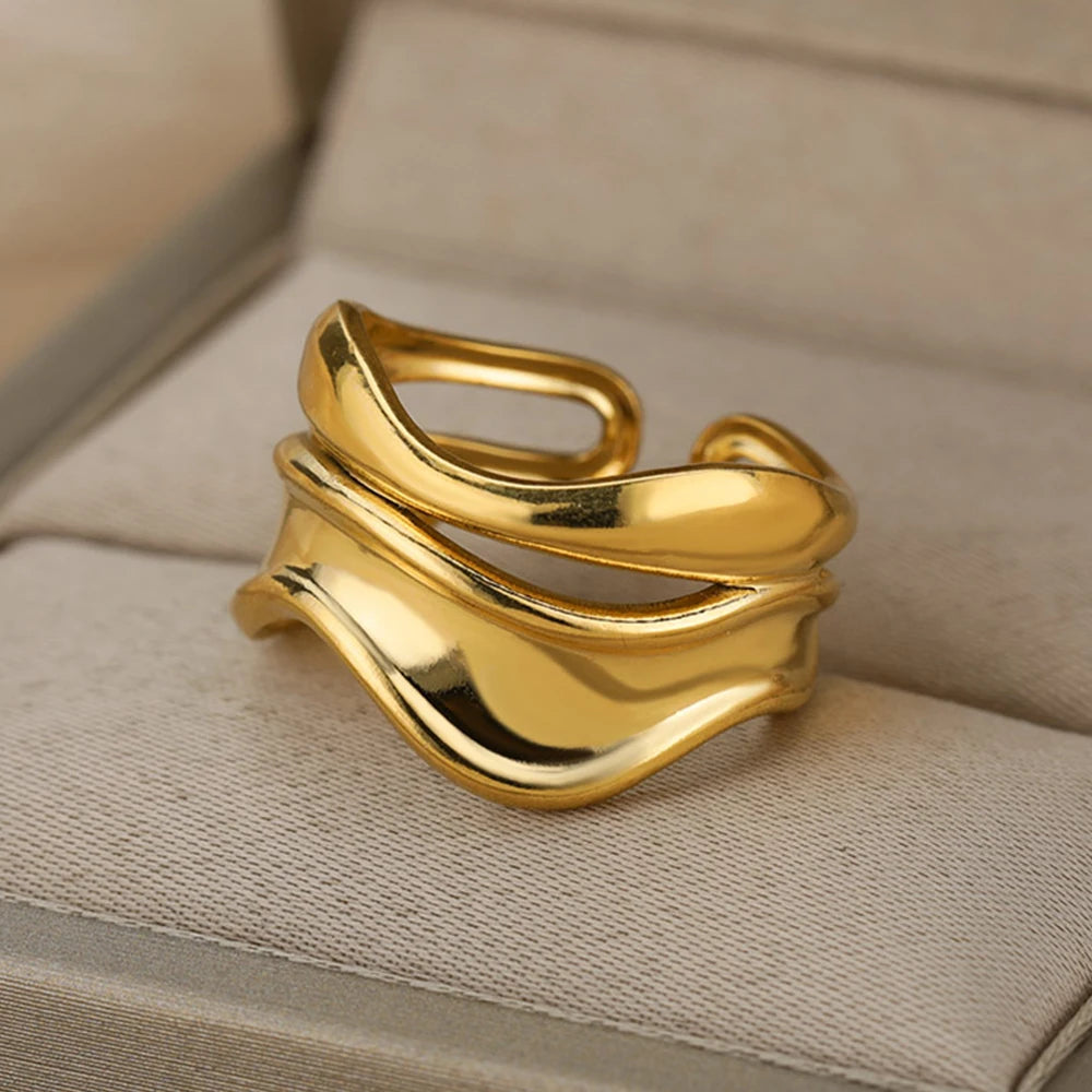 Gold Wide Open Rings
