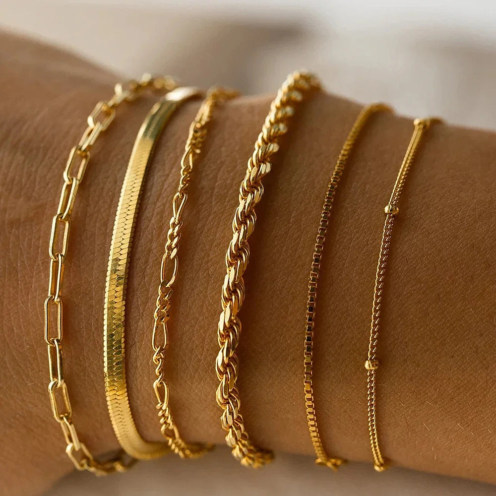 Gold Twist Chain Bracelet