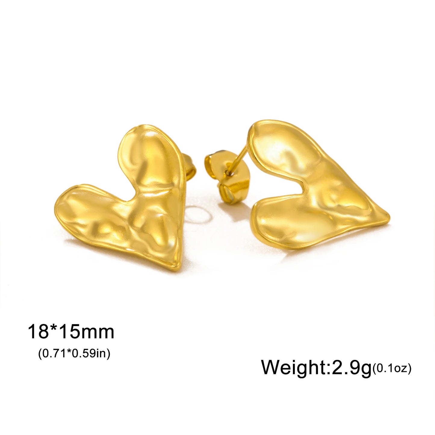Lucktune Heart Stud Earrings Women Stainless Steel aros mujer Love Cutout Piercing Earrings Trend 2025 Kpop Jewelry Gift New