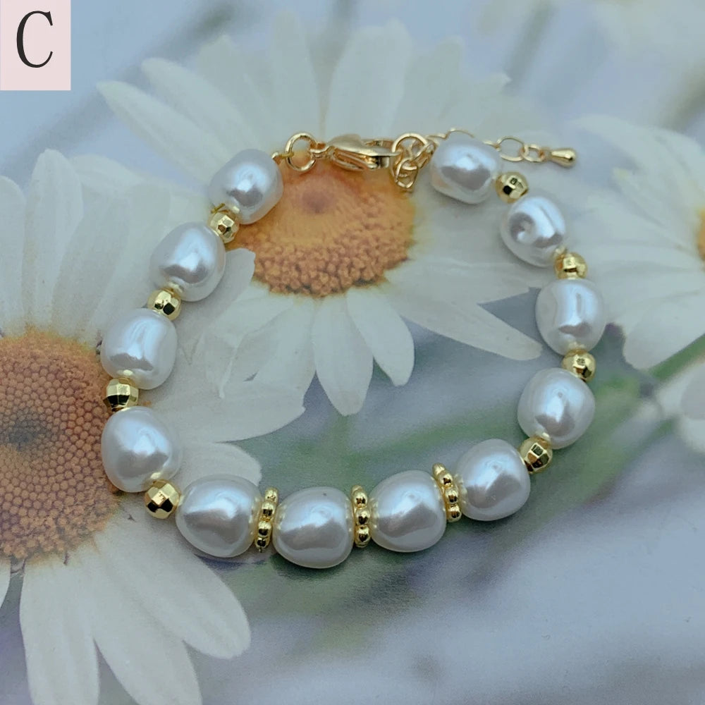 Exquisite luxury Irregular Imitation Pearl Chain Bracelet For Woman Trendy Jewelry Gift