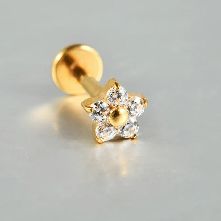 Titanium Flower Stud