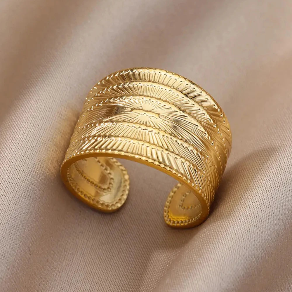 Gold Wide Open Rings