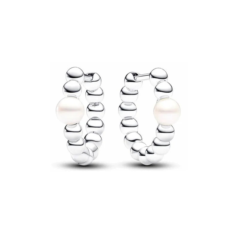 925 Silver Hoop Infinite Love Earrings Blue Flower White Stone Golden Round Heart Shape Pendant Earrings For Women DIY Jewelry