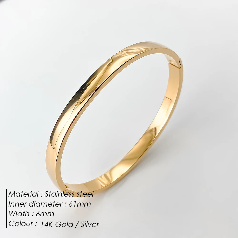 Stainless Steel Shiny Rhinestone Bangle