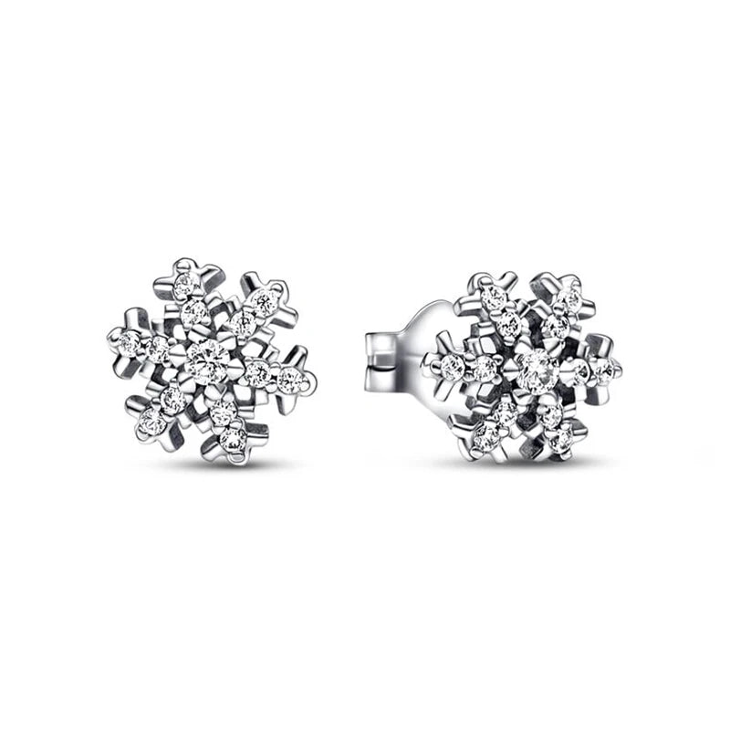 New 925 Silver Earring Shaped Circle Pearls Drop Earring Sparkling Bow Stud Earrings PandKK Original For Women Gift Fine Jewelry