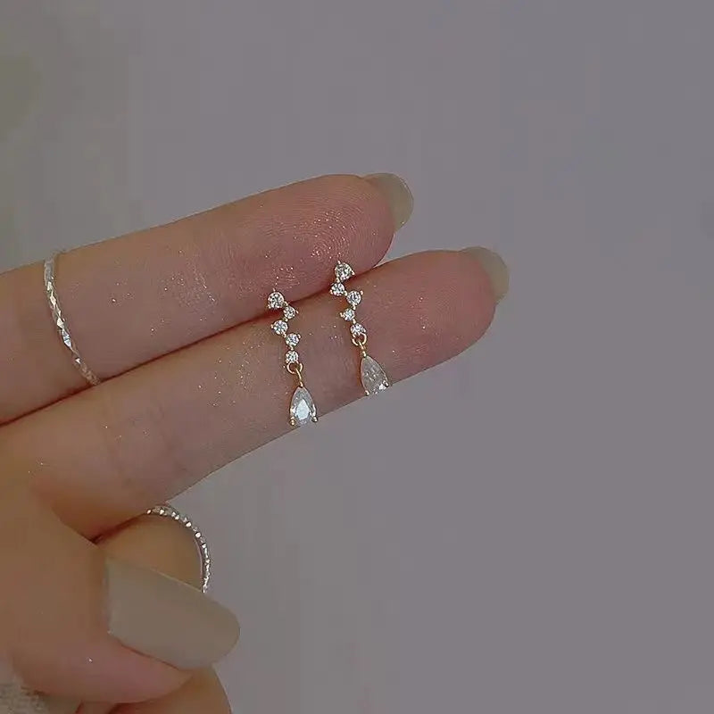 Crystal Water Drop Stud Earrings