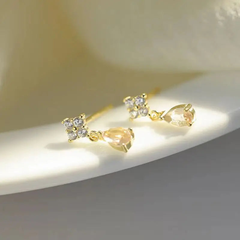 Crystal Water Drop Stud Earrings