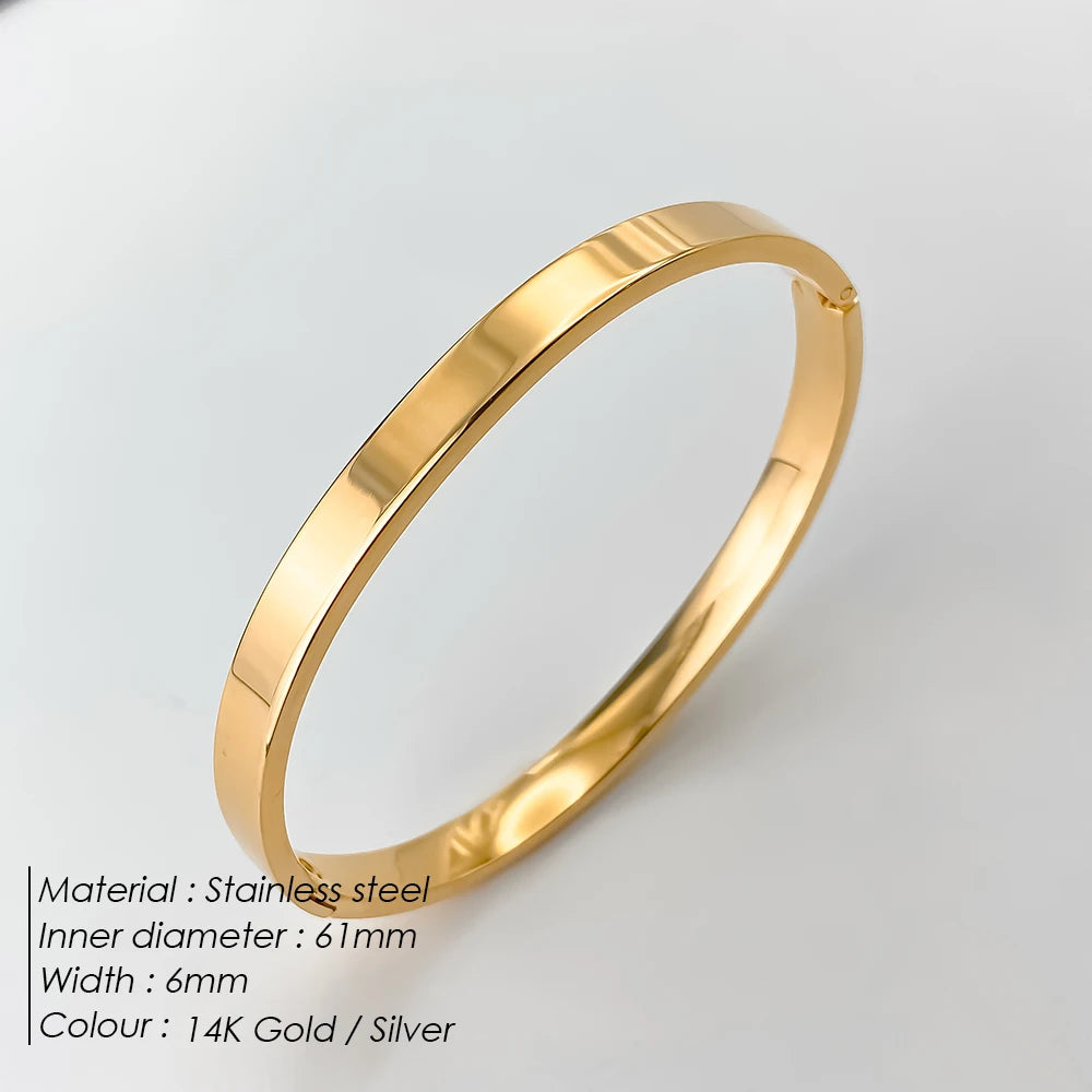 Stainless Steel Shiny Rhinestone Bangle