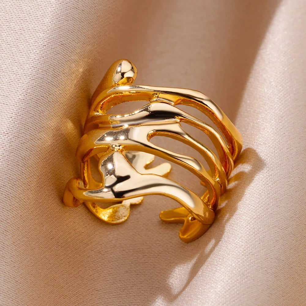 Gold Wide Open Rings