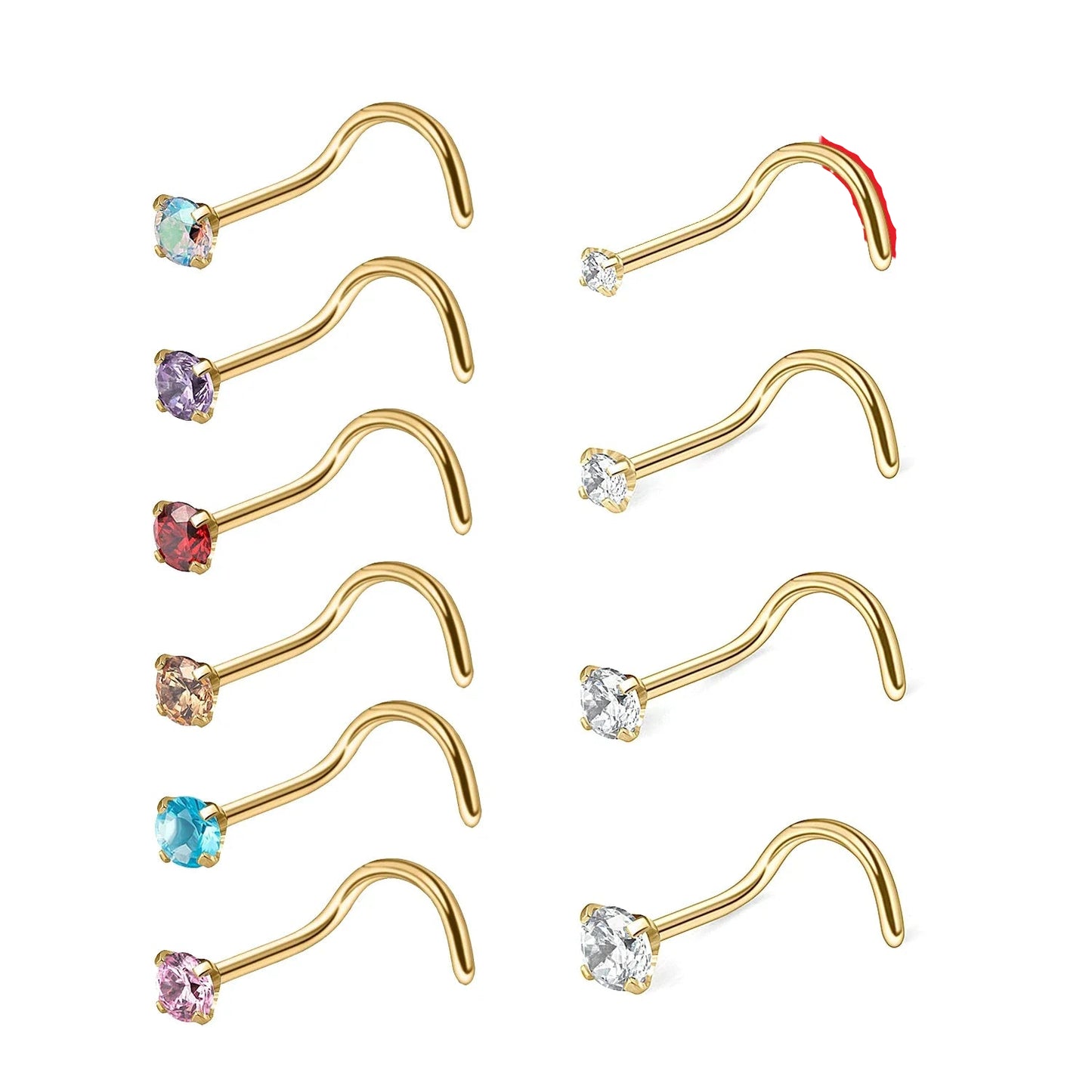 Crystal Nose Stud Set