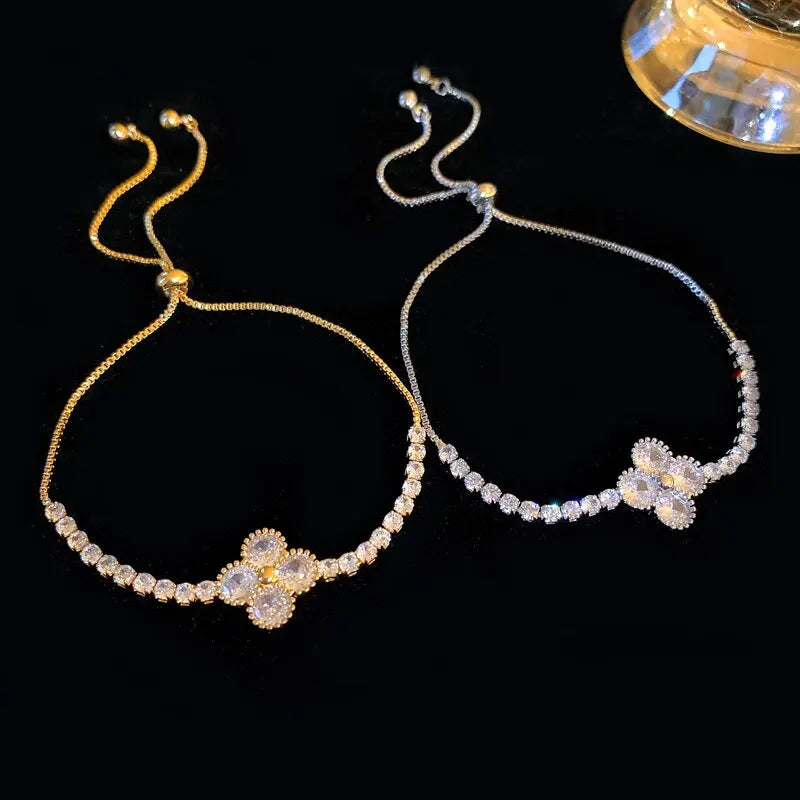 Zircon Gold Charm Bracelet