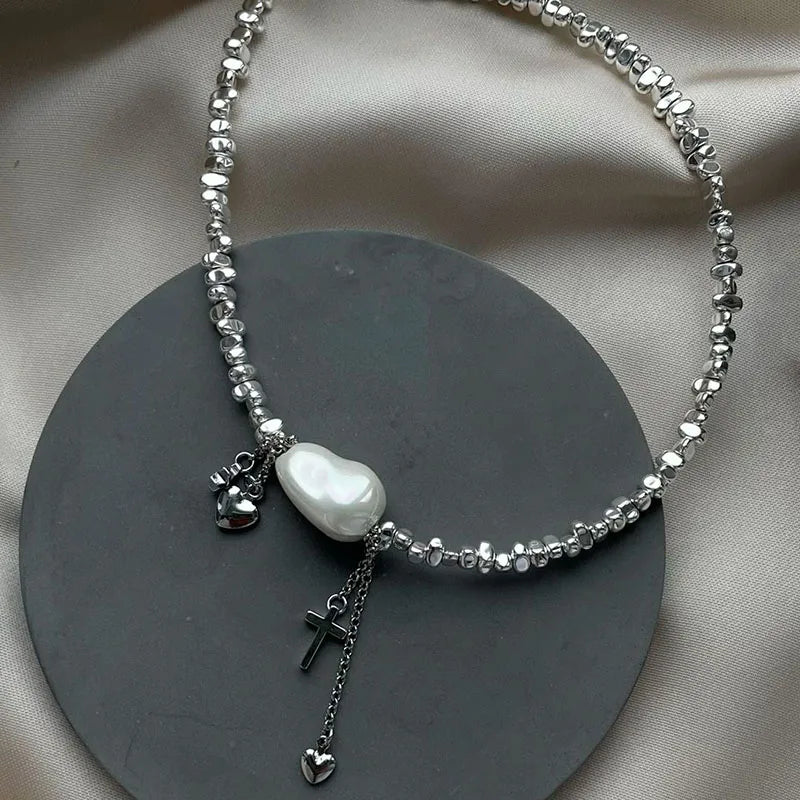 Pink Stone Heart Necklace