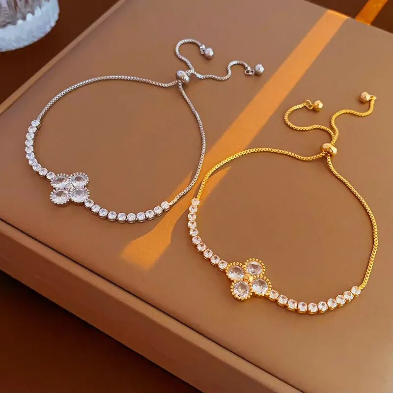 Zircon Gold Charm Bracelet