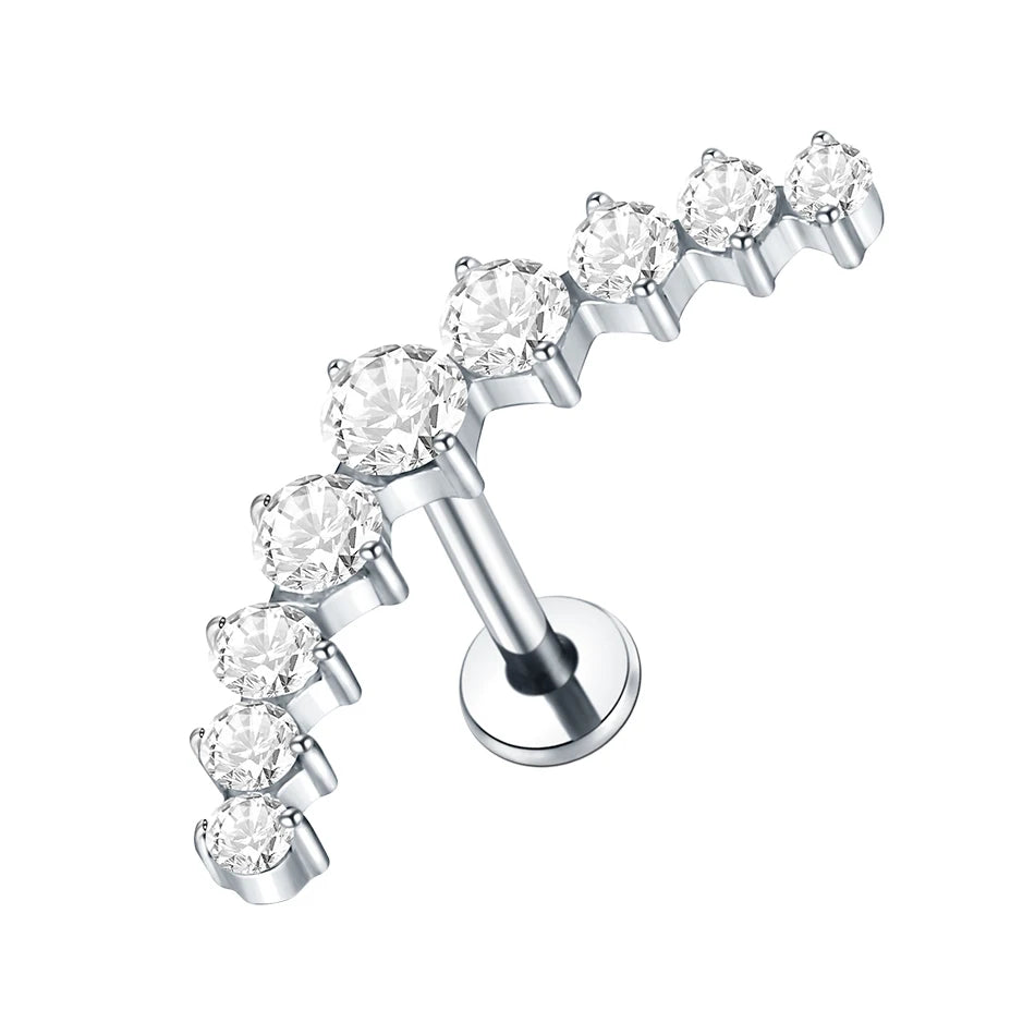 Titanium Crystal Ear Studs