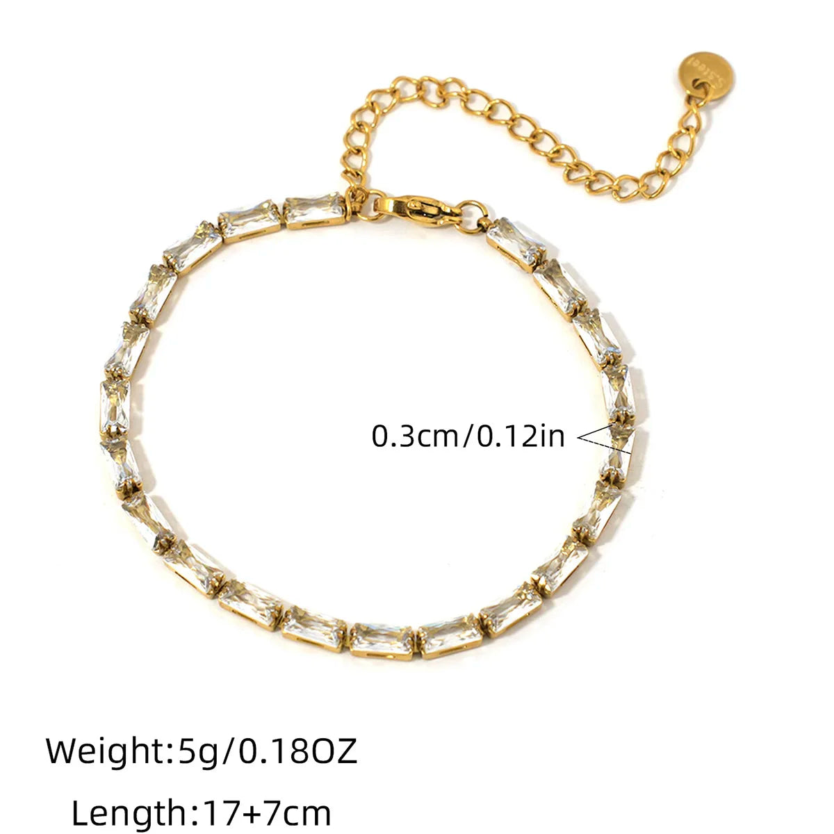Geometric CZ Bezel Tennis Bracelet