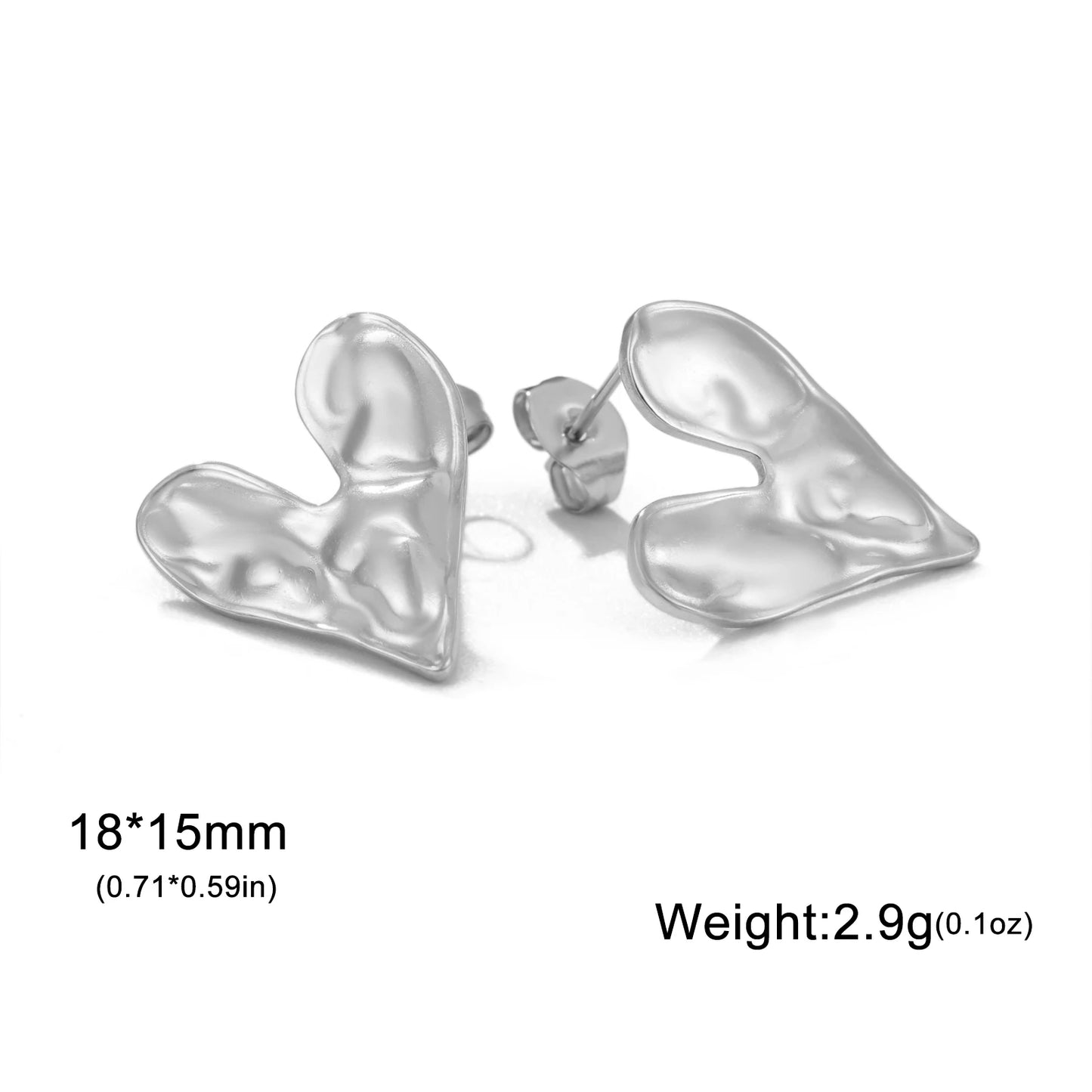 Lucktune Heart Stud Earrings Women Stainless Steel aros mujer Love Cutout Piercing Earrings Trend 2025 Kpop Jewelry Gift New