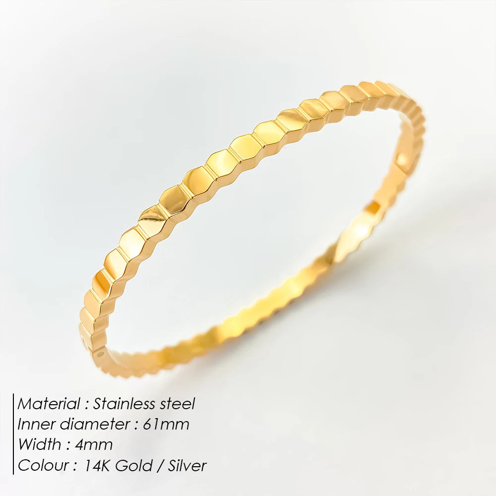 Stainless Steel Shiny Rhinestone Bangle