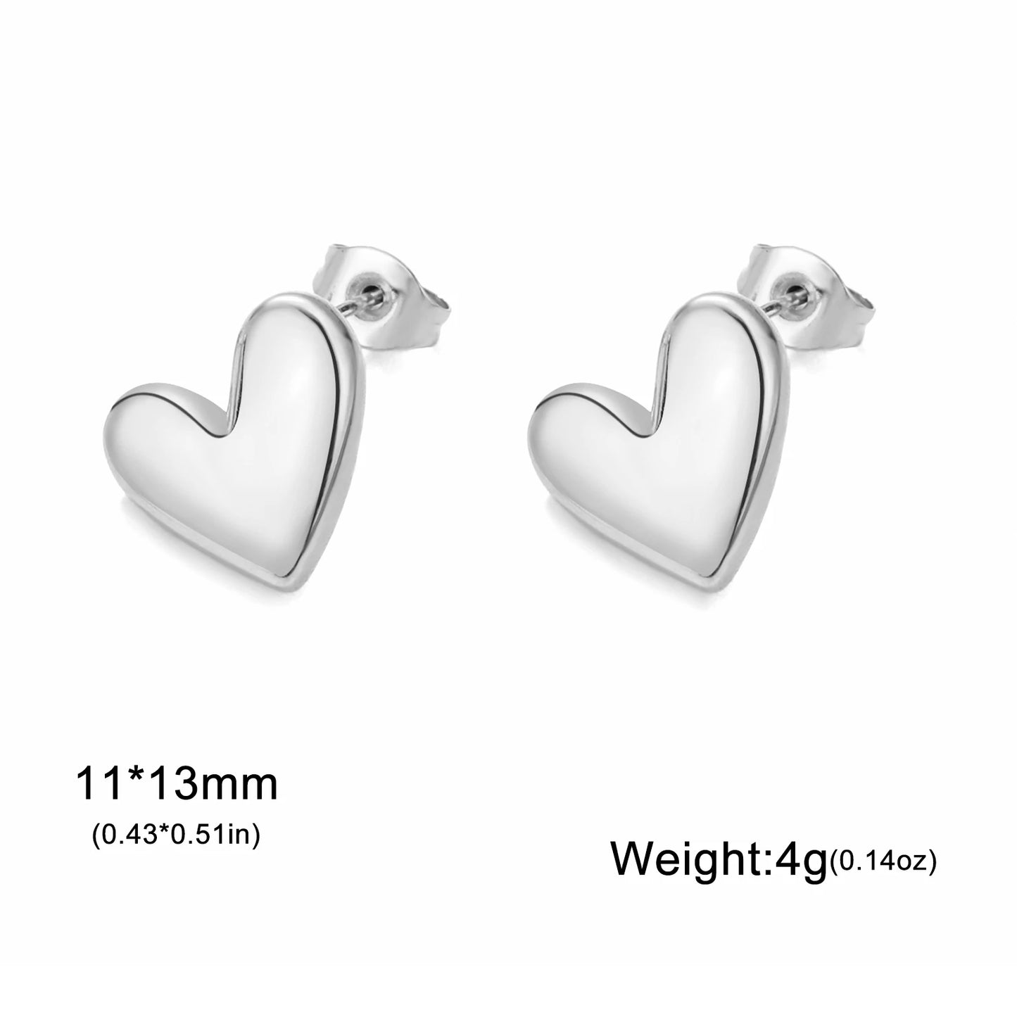 Lucktune Heart Stud Earrings Women Stainless Steel aros mujer Love Cutout Piercing Earrings Trend 2025 Kpop Jewelry Gift New