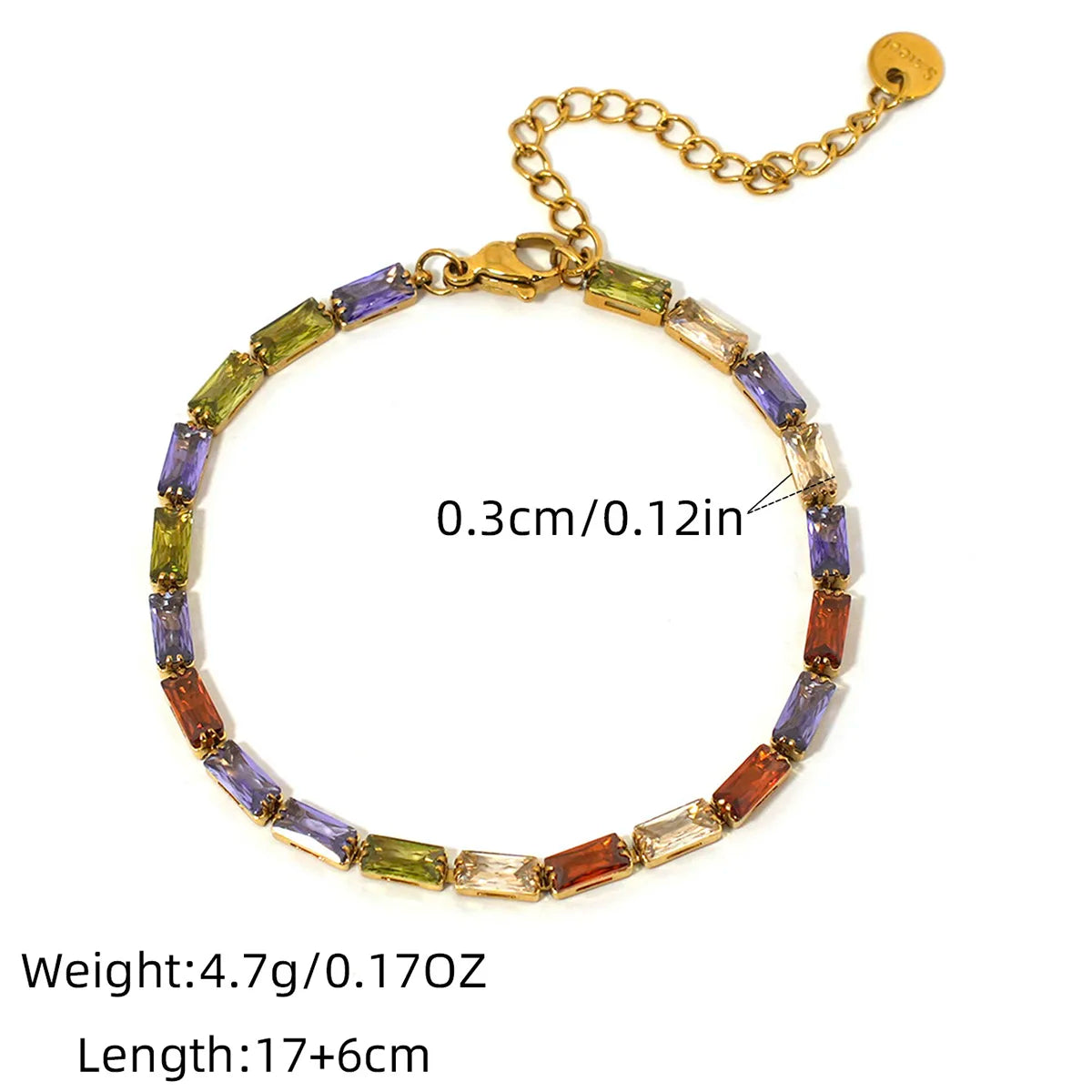 Geometric CZ Bezel Tennis Bracelet