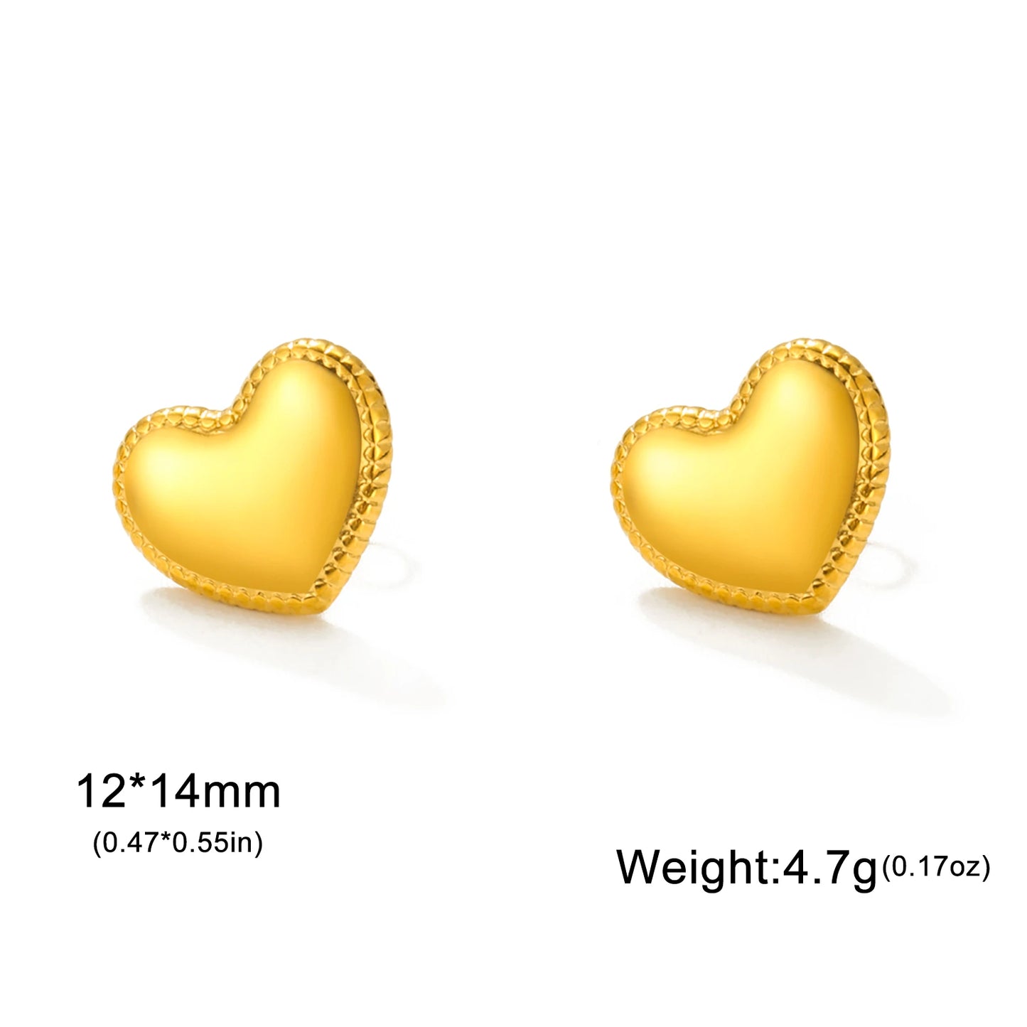 Lucktune Heart Stud Earrings Women Stainless Steel aros mujer Love Cutout Piercing Earrings Trend 2025 Kpop Jewelry Gift New