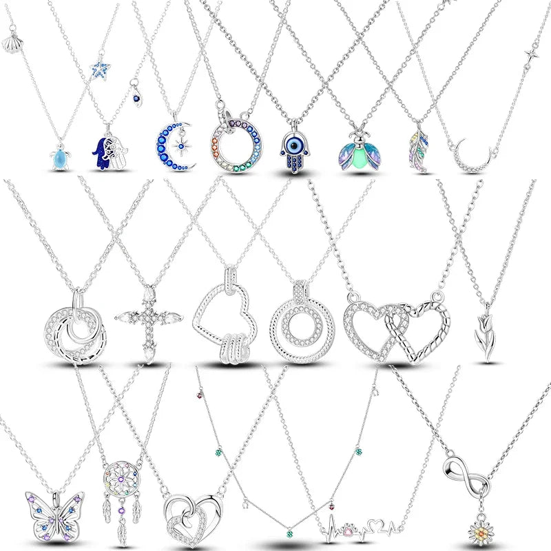 925 Sterling Silver Luminous Firefly Heart Shaped Zircon Pendant Necklace For Women Fashion Anniversary Birthday Jewelry Gifts