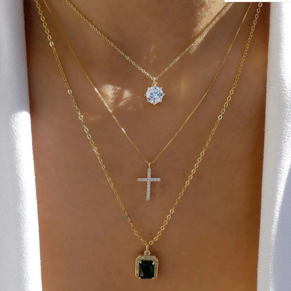 5pcs/Set Simple Braided Bead Chain Necklaces, Gold Tone, Layered Pendant Necklace Set For Women Daily And Party Wear