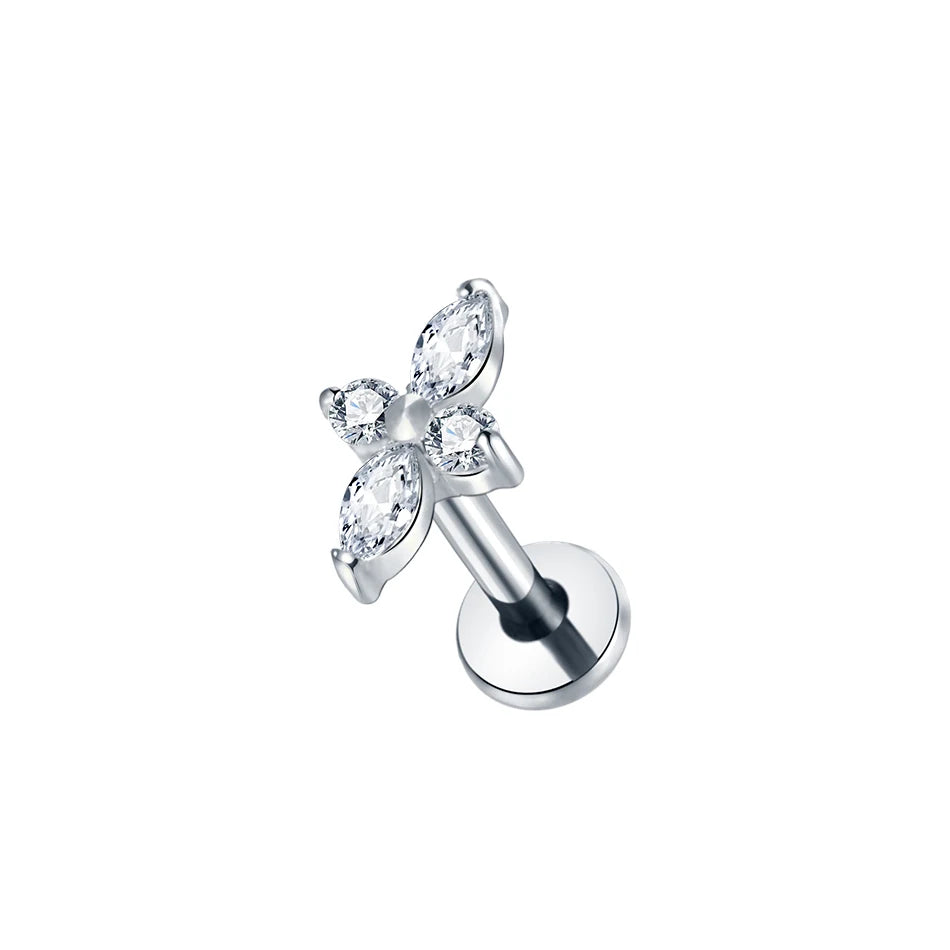 Titanium Crystal Ear Studs