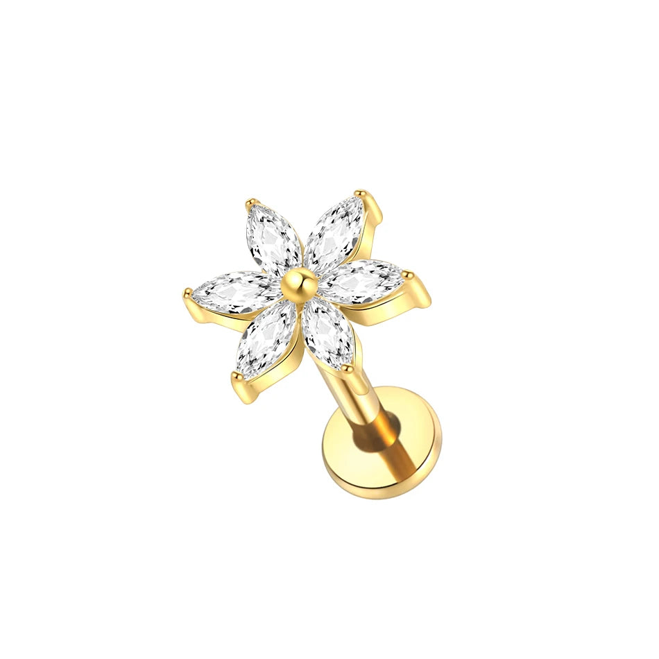 Titanium Crystal Ear Studs
