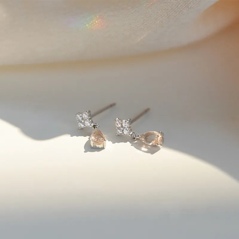 Crystal Water Drop Stud Earrings