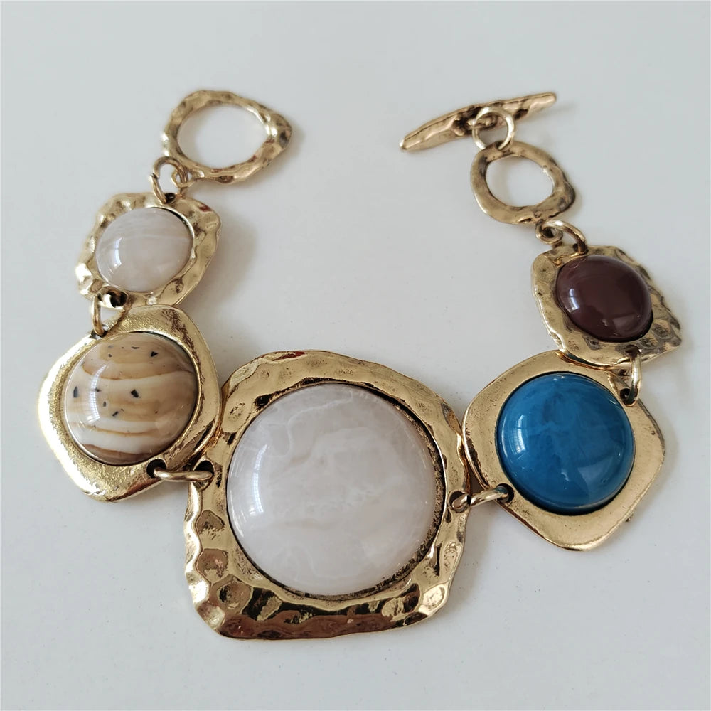 Gold Pearl & Gem Bracelet