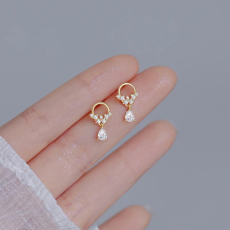 Crystal Water Drop Stud Earrings
