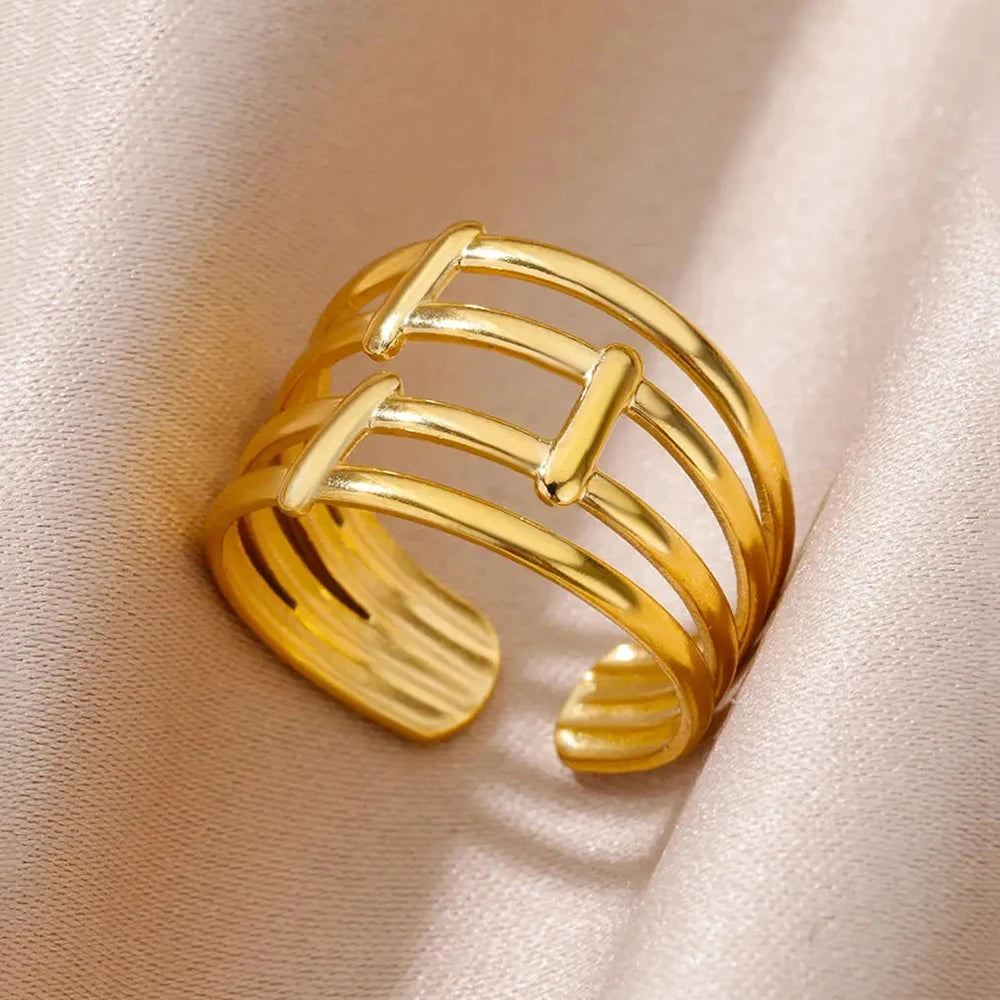 Gold Wide Open Rings