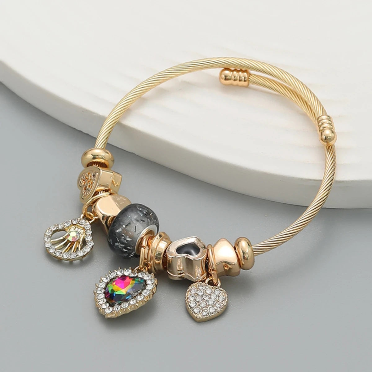 Stainless Steel Panjiadora Beaded Love Bracelet