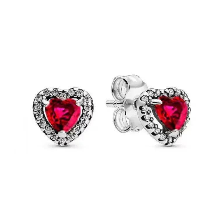 New 925 Silver Earring Shaped Circle Pearls Drop Earring Sparkling Bow Stud Earrings PandKK Original For Women Gift Fine Jewelry