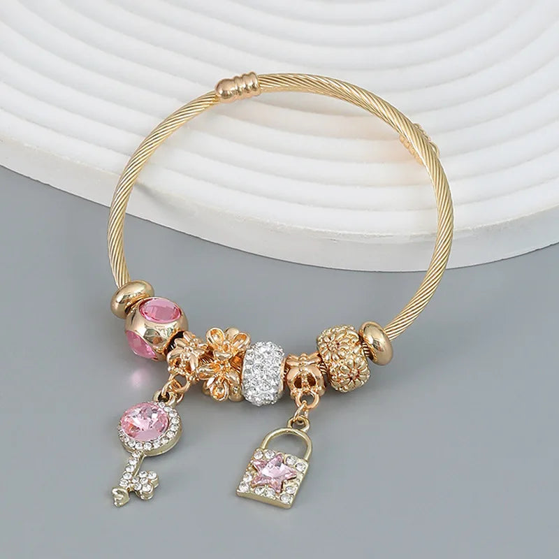 Stainless Steel Panjiadora Beaded Love Bracelet