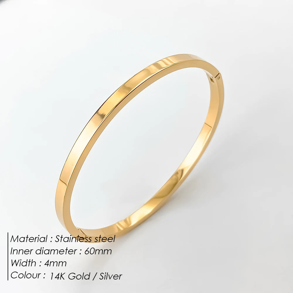 Stainless Steel Shiny Rhinestone Bangle