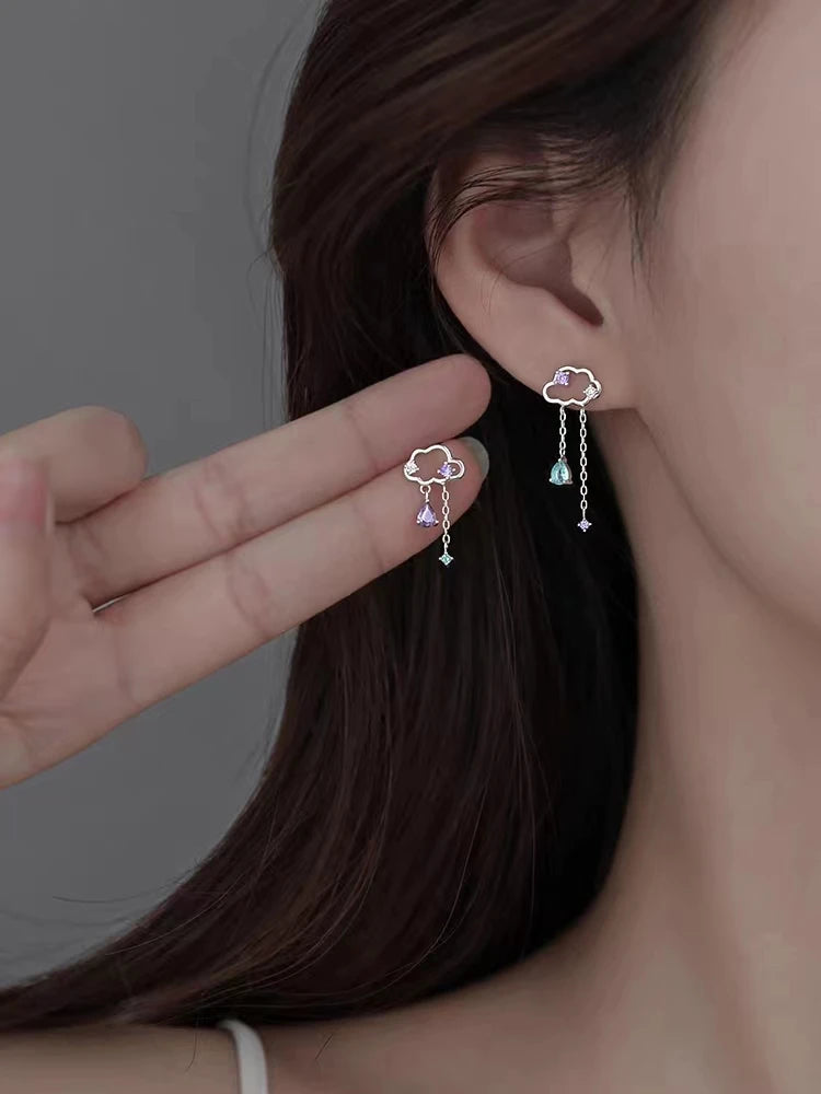 Crystal Water Drop Stud Earrings