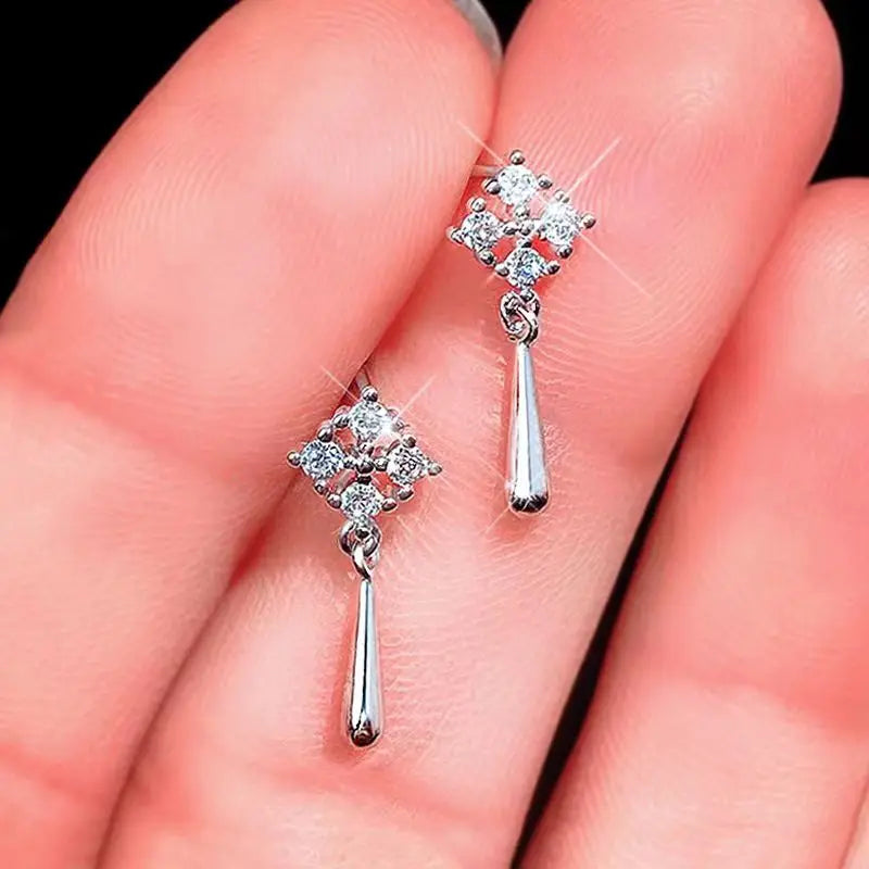 Crystal Water Drop Stud Earrings