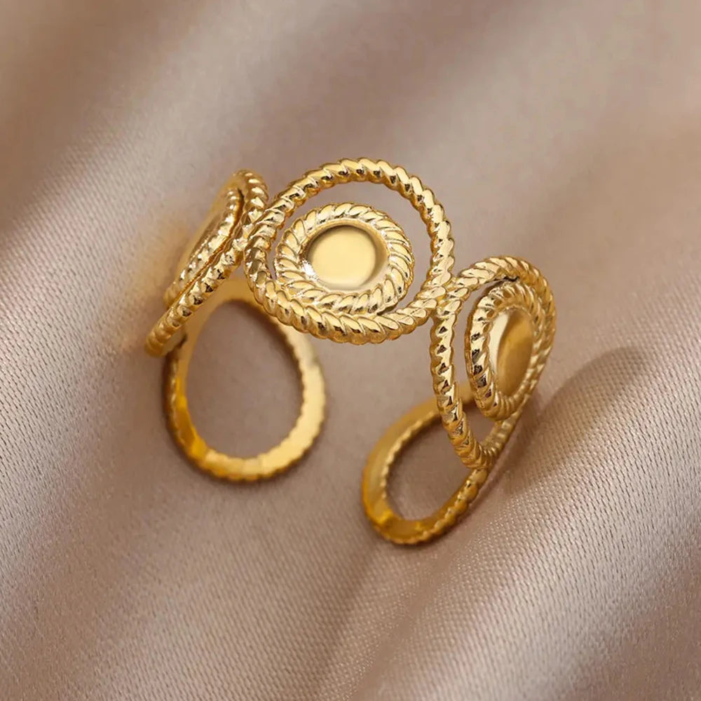 Gold Wide Open Rings