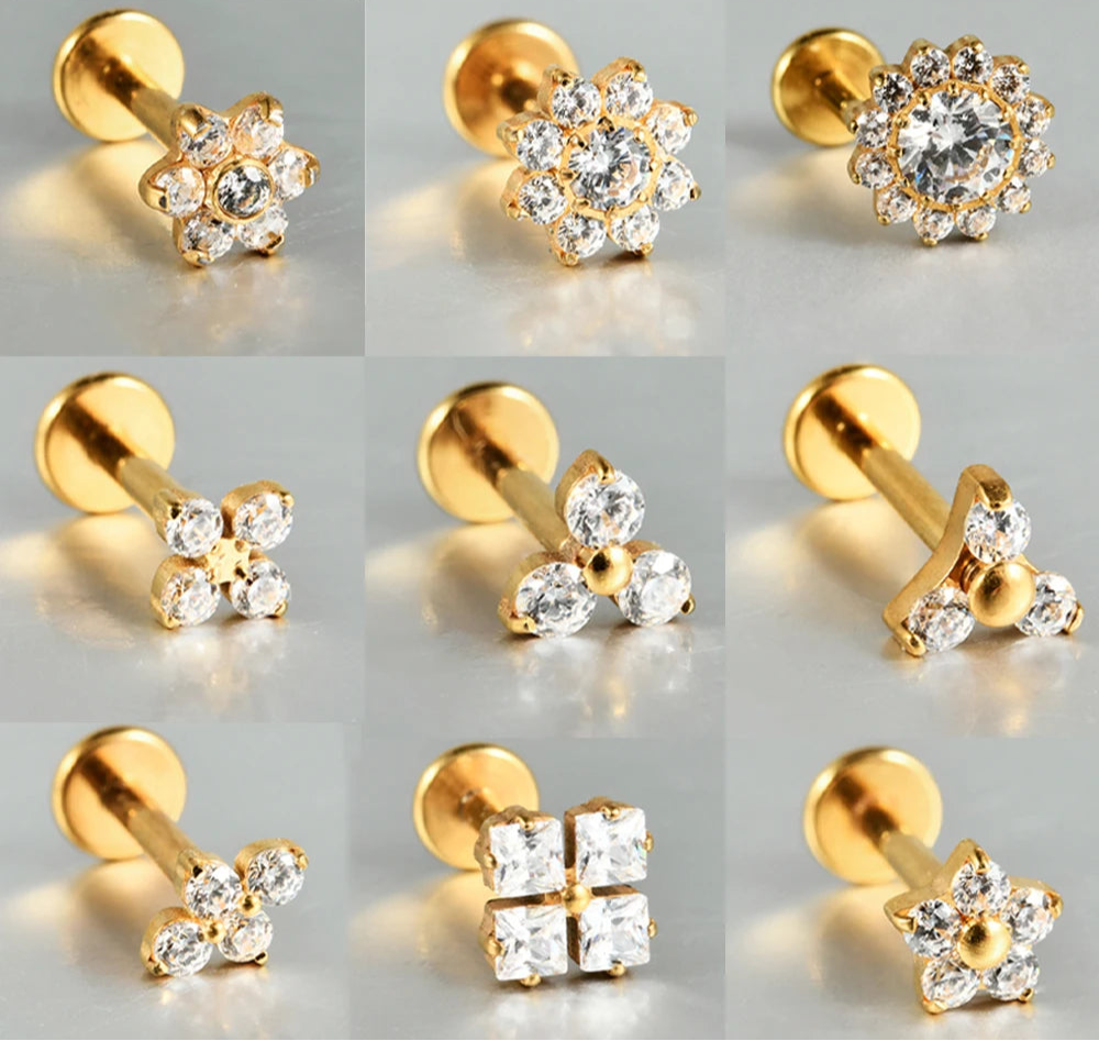 Titanium Flower Stud