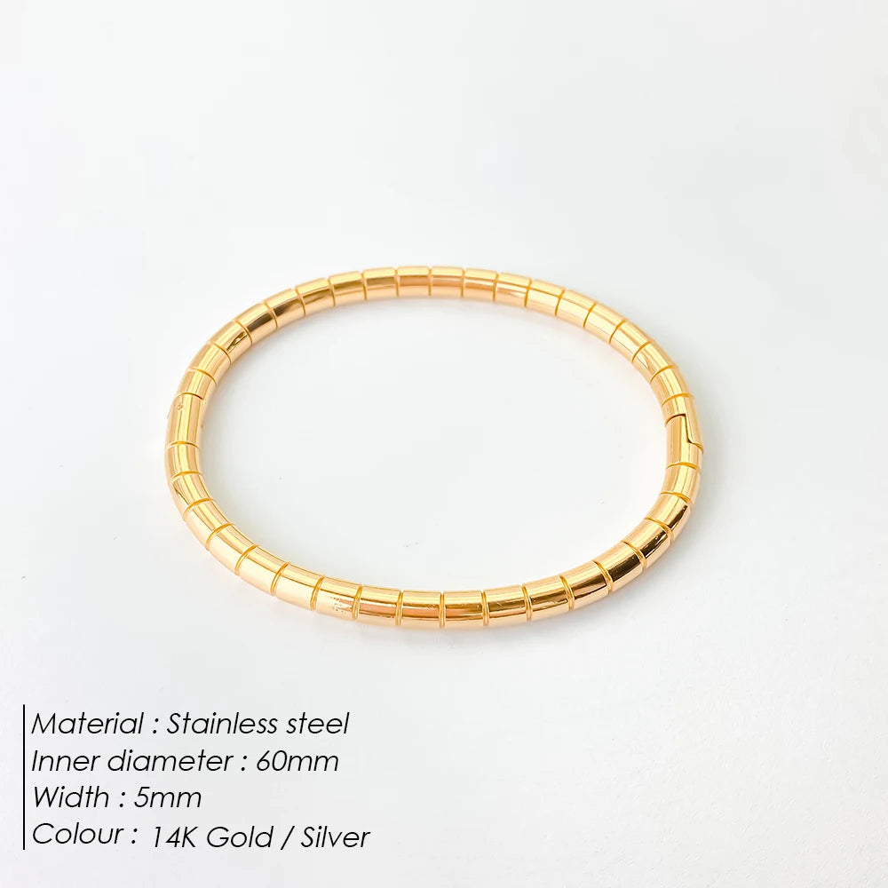 Stainless Steel Shiny Rhinestone Bangle