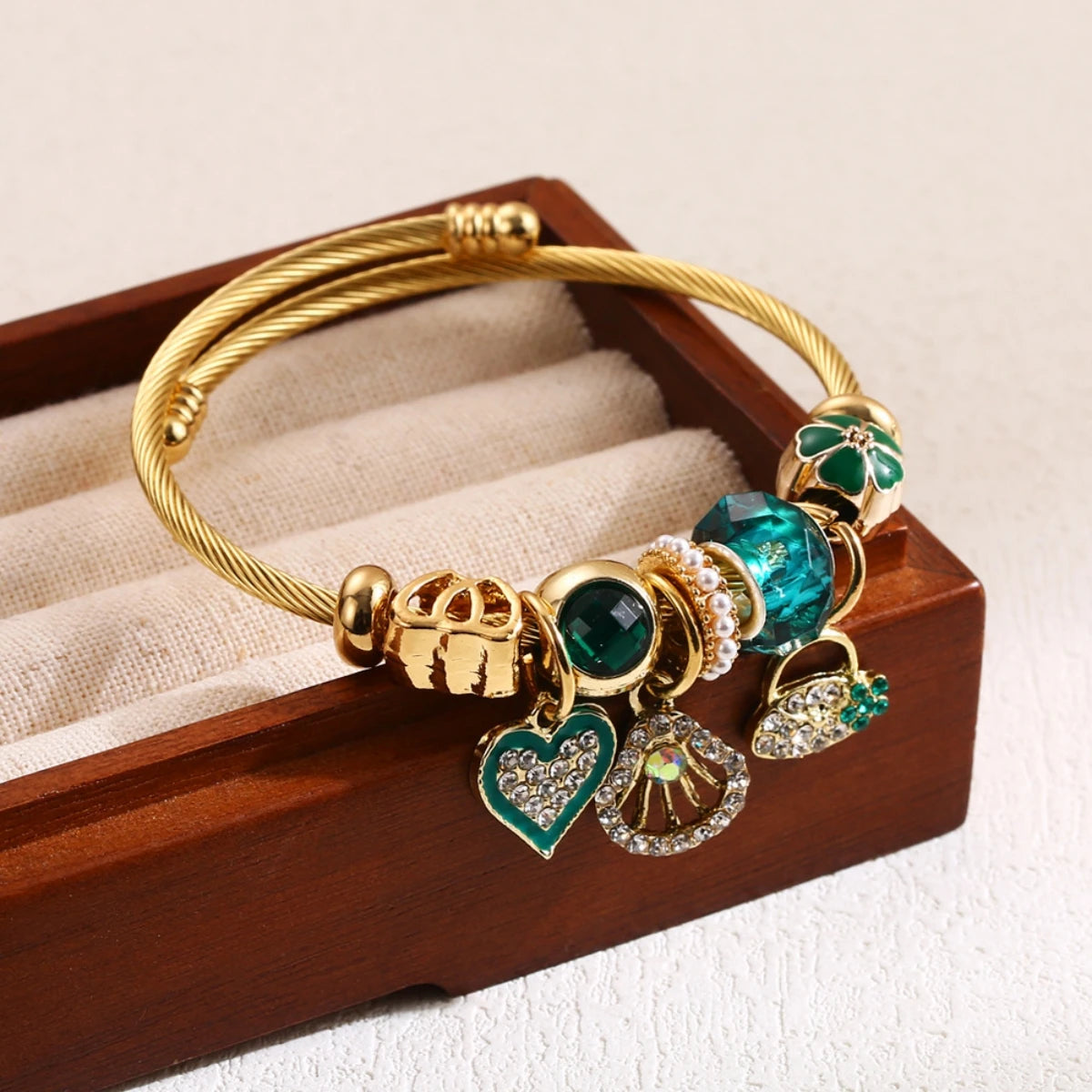 Stainless Steel Panjiadora Beaded Love Bracelet