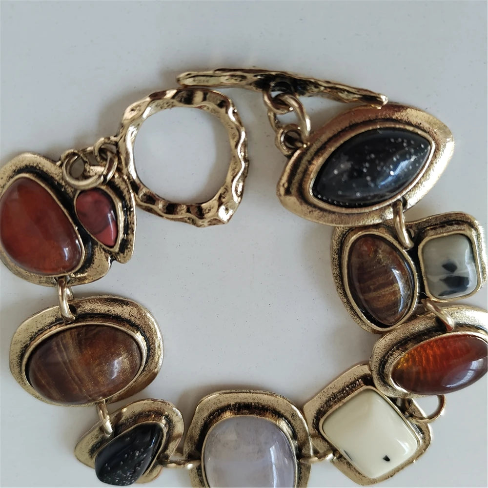Gold Pearl & Gem Bracelet
