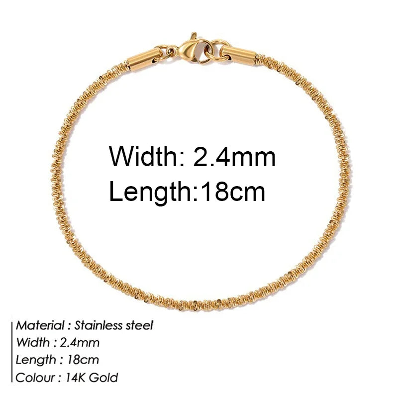 Gold Twist Chain Bracelet