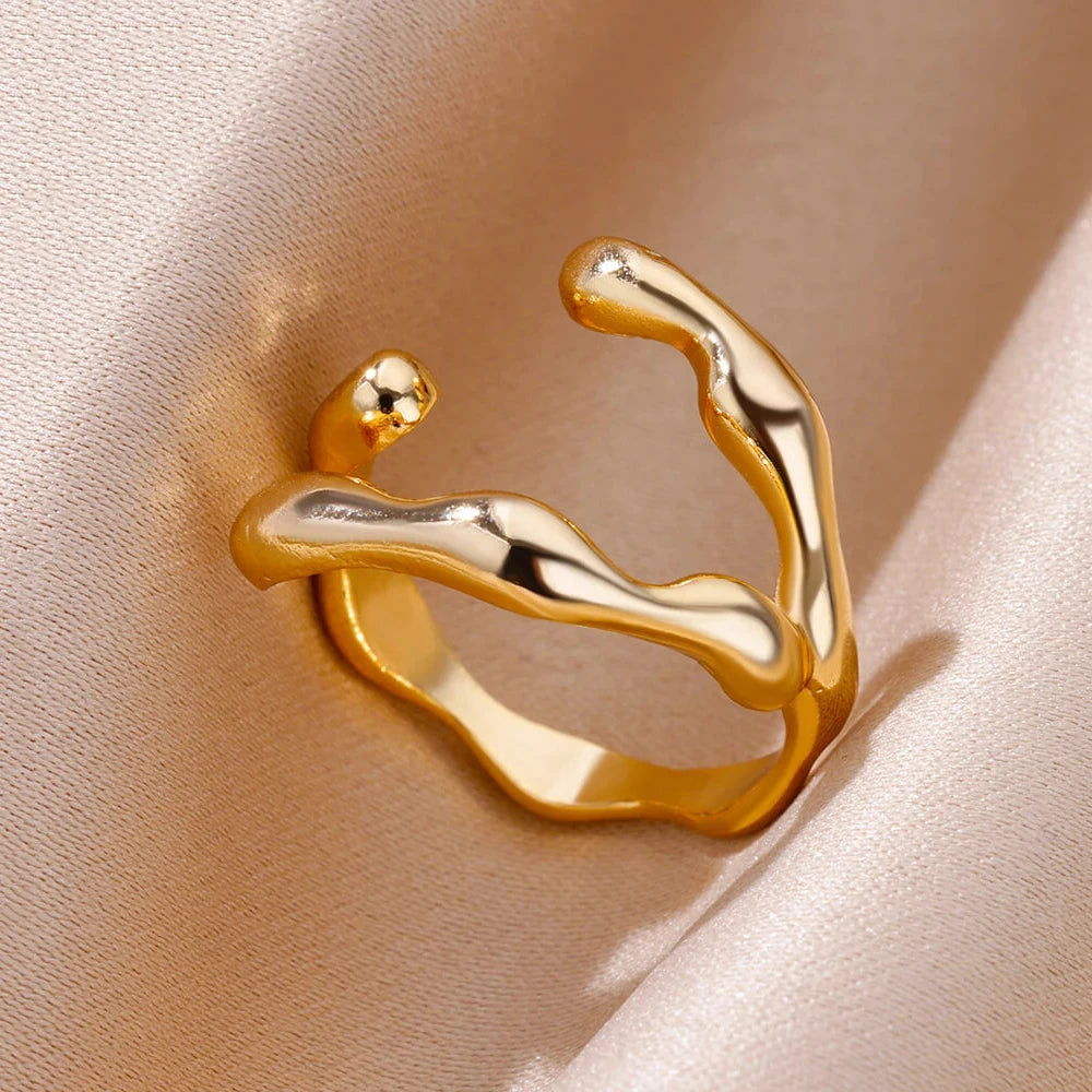 Gold Wide Open Rings